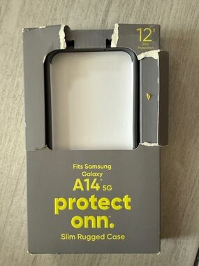 onn. Slim Rugged Case for Samsung Galaxy A14 5G - White